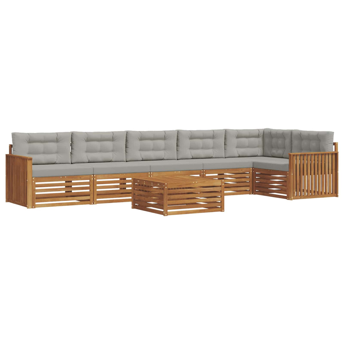 Set vanjskih sofa 7 kom. Prirodna i svijetlo siva