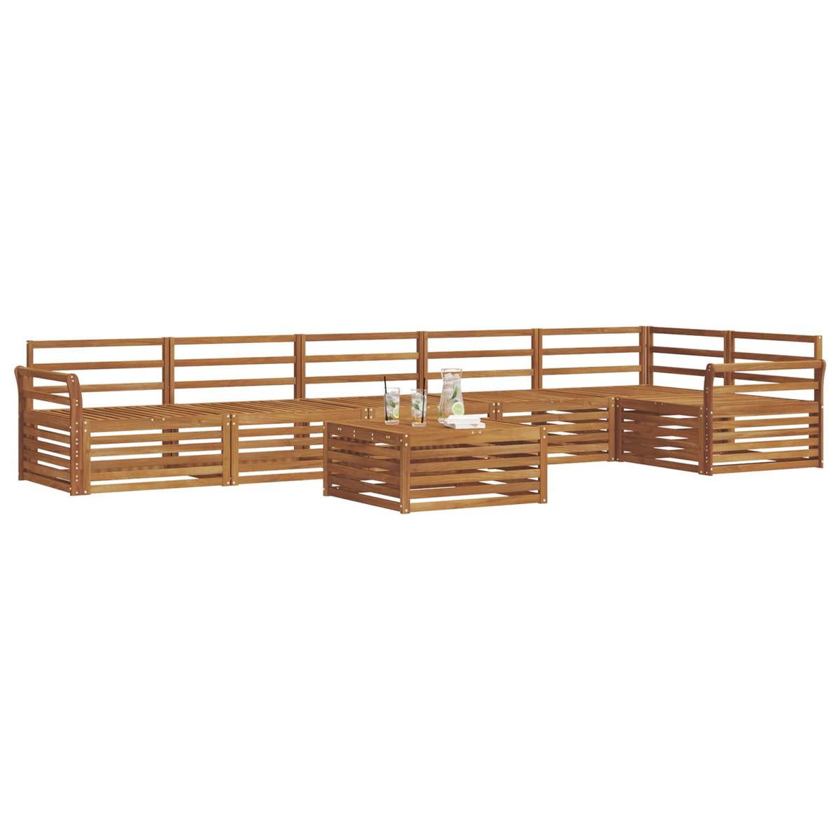 Set vanjskih sofa 7 kom. Prirodna