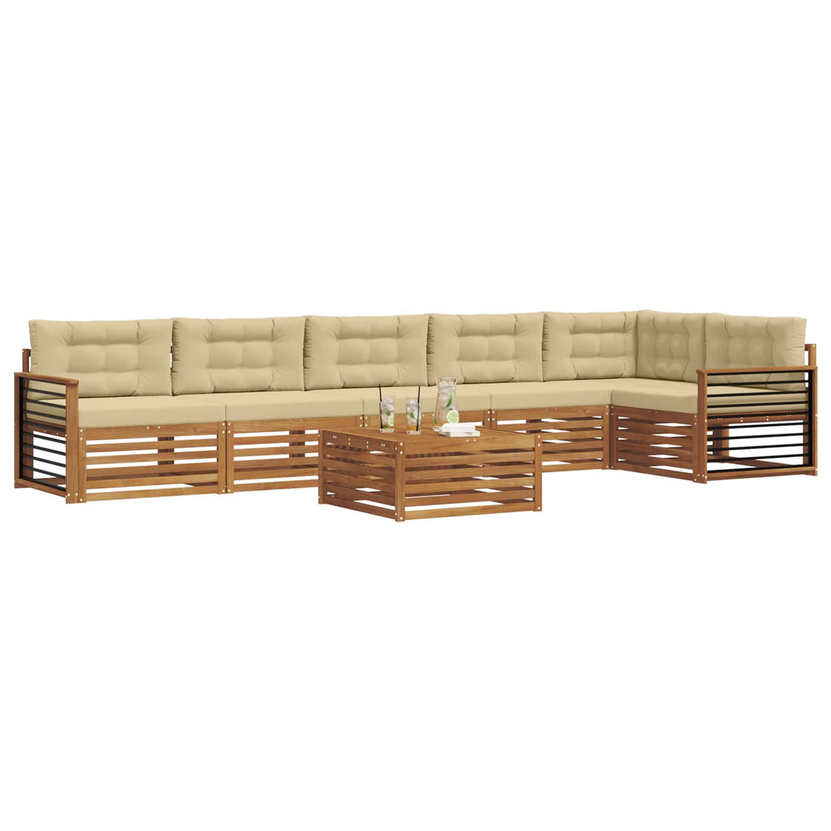 Set vanjskih sofa 7 kom. Prirodna i bež