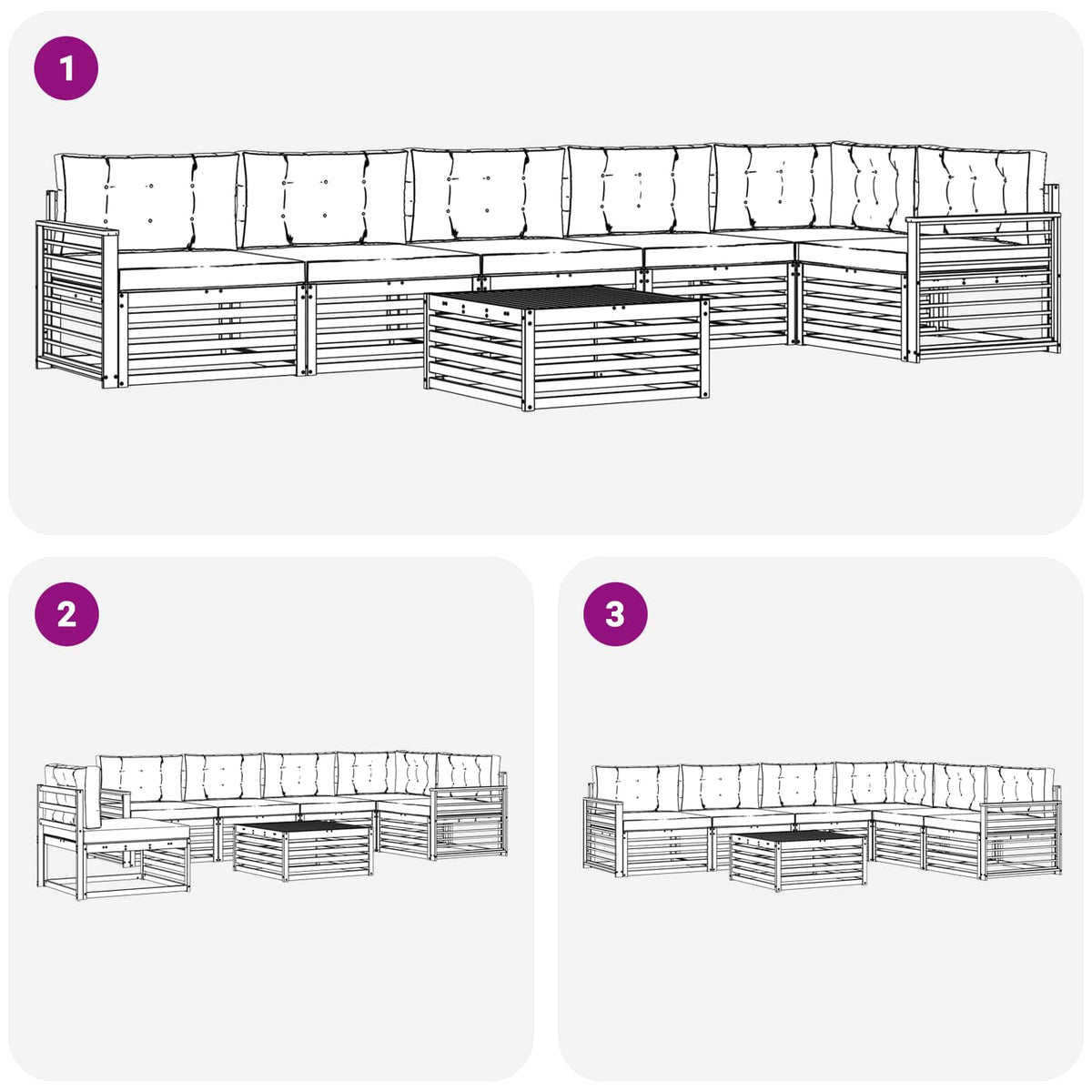 Set vanjskih sofa 7 kom. Prirodna i bež
