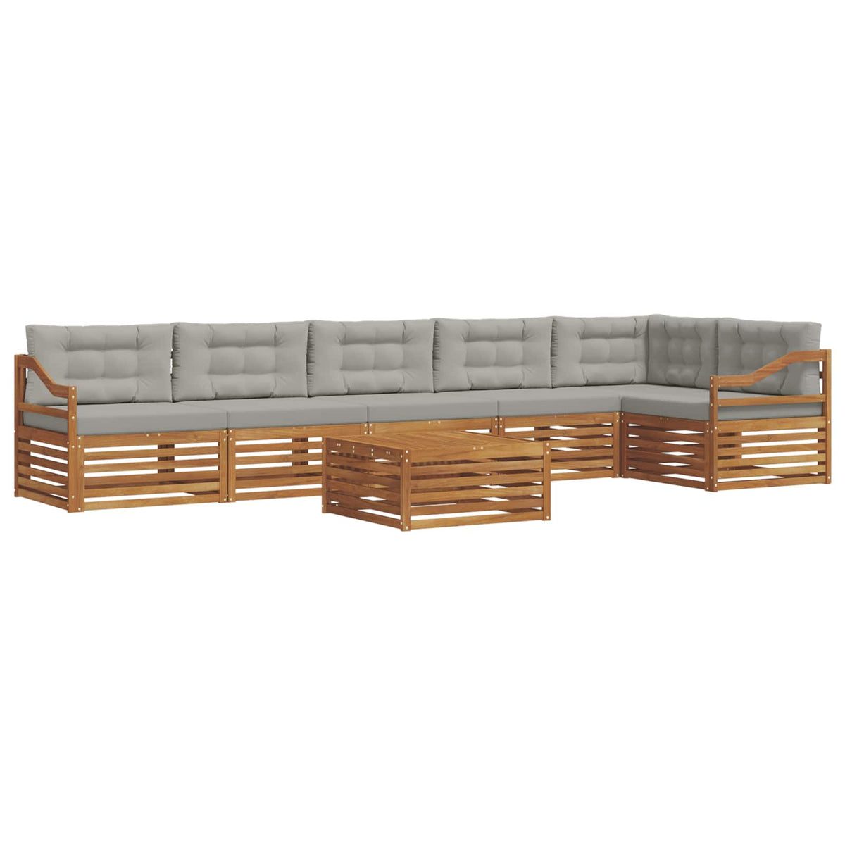 Set vanjskih sofa 7 kom. Prirodna i svijetlo siva