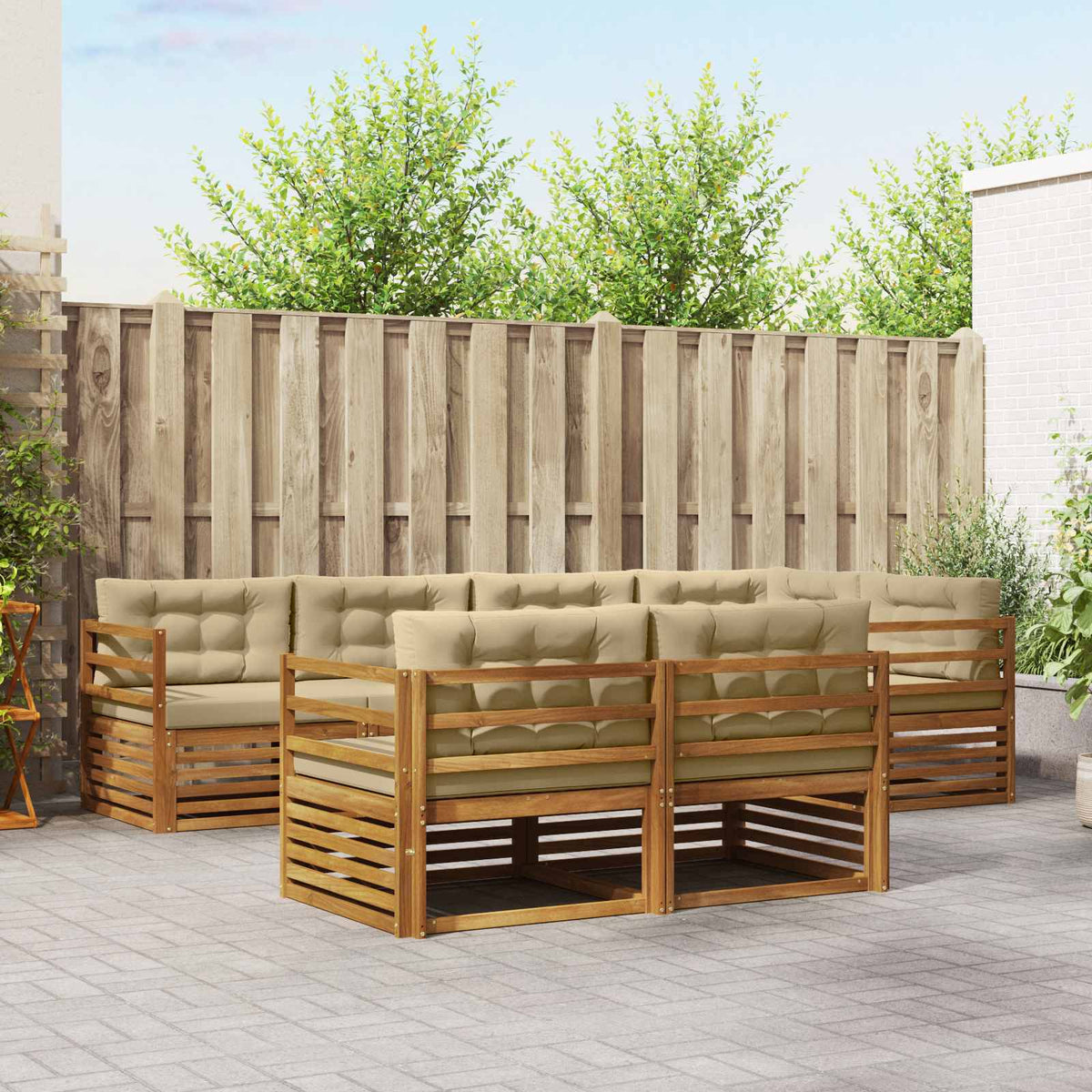 Set vanjskih sofa 7 kom. Prirodna i bež