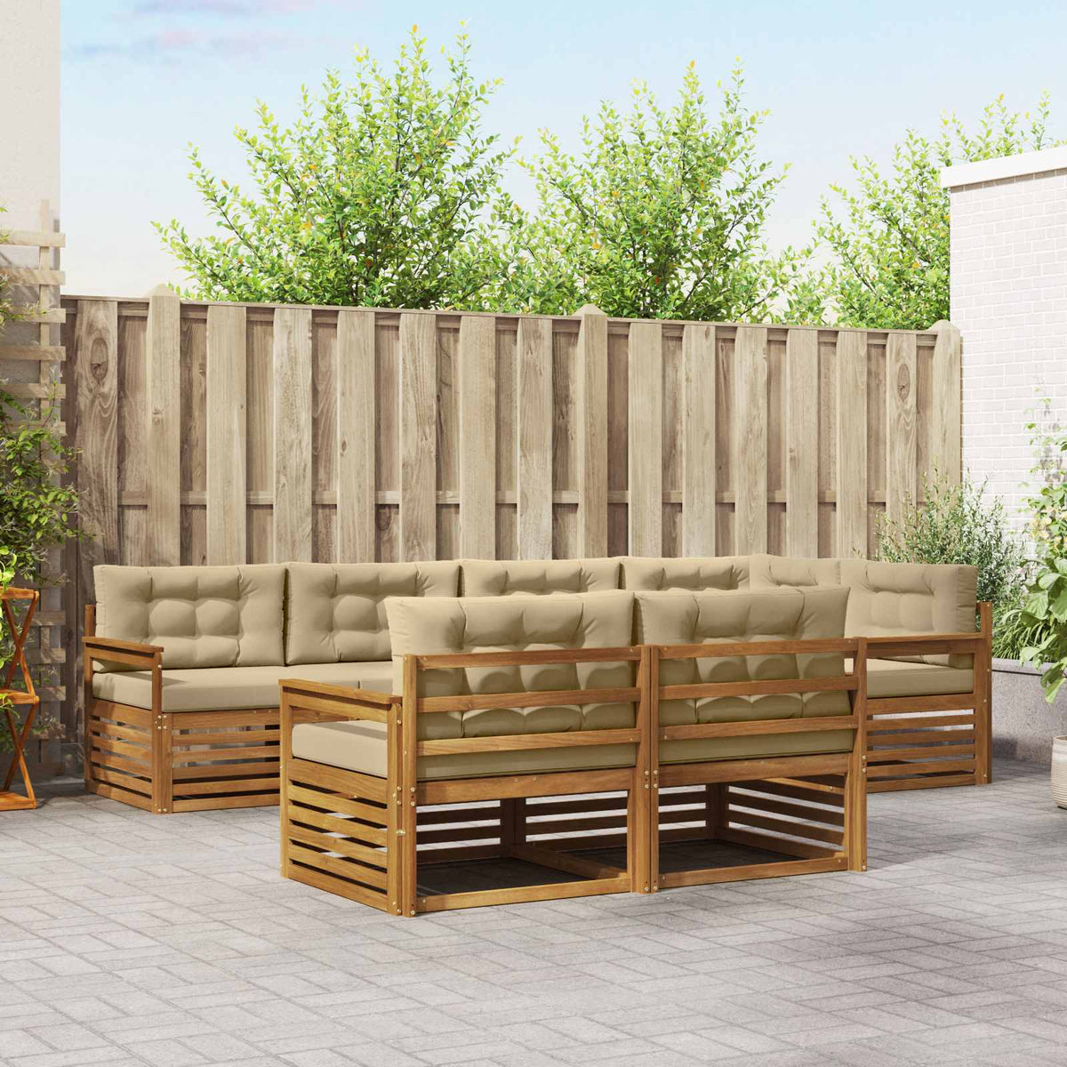Set vanjskih sofa 7 kom. Prirodna i bež
