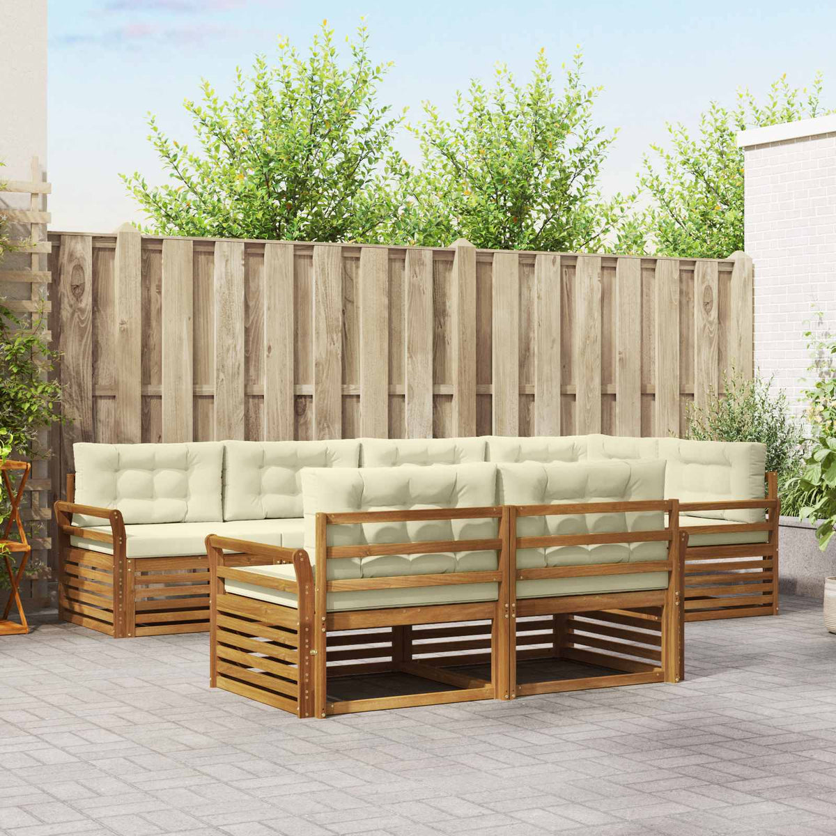 Set vanjskih sofa 7 kom. Prirodna i krem