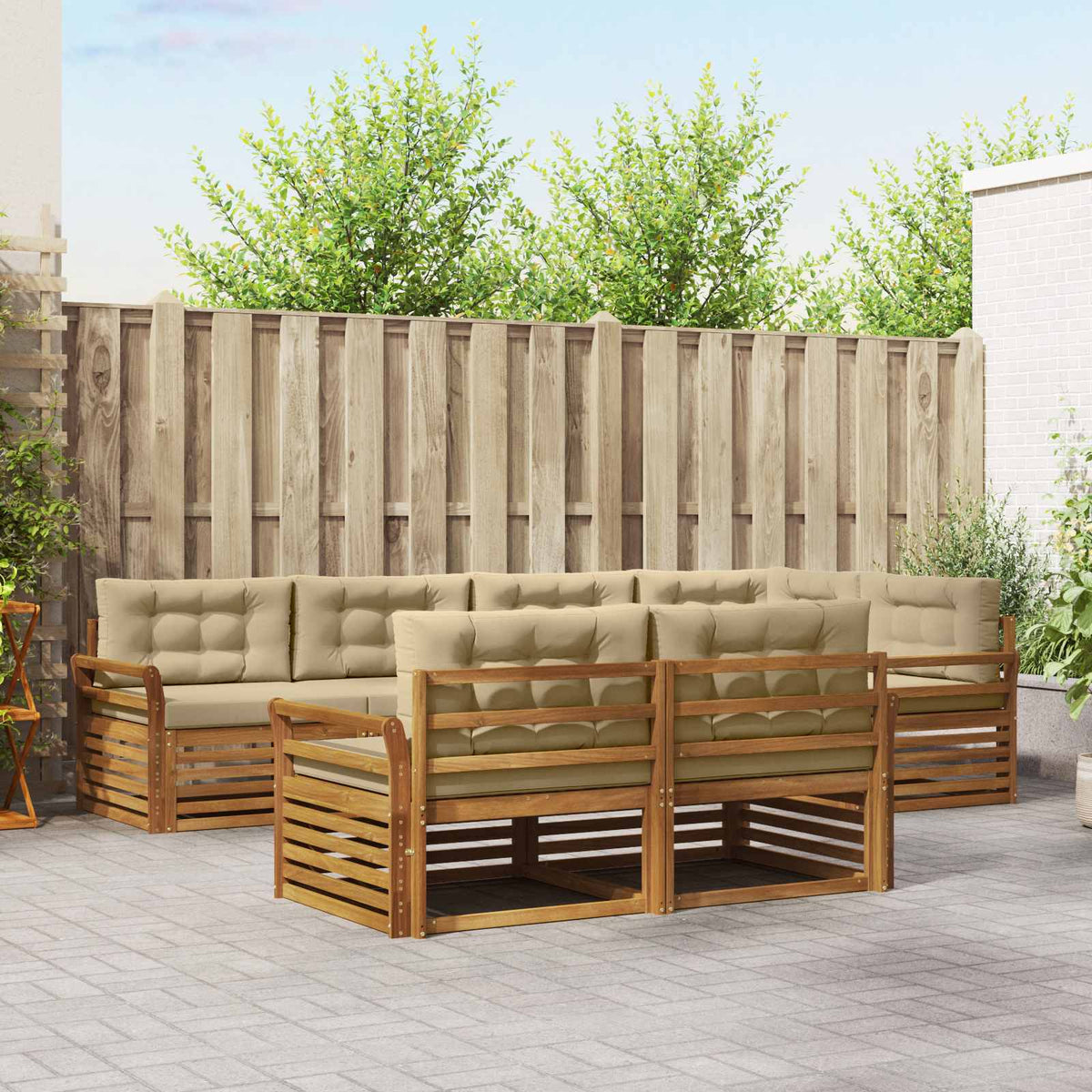 Set vanjskih sofa 7 kom. Prirodna i bež