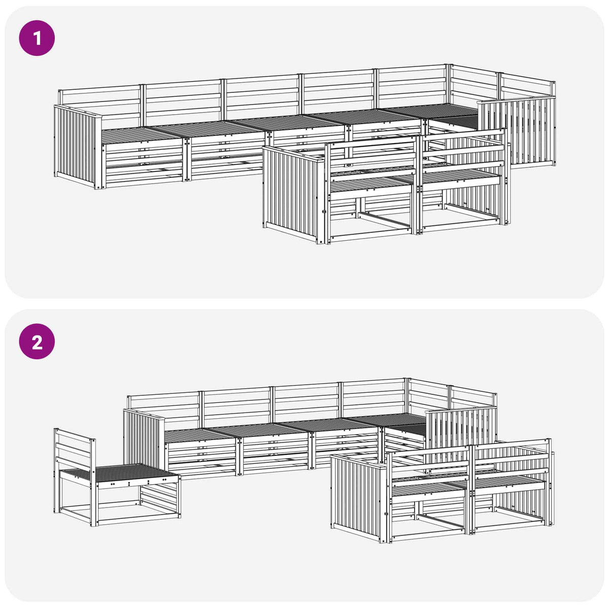 Set vanjskih sofa 8 kom. Prirodna Čvrsto drvo akacije Smeđa 406 x 168,5 x 73 cm
