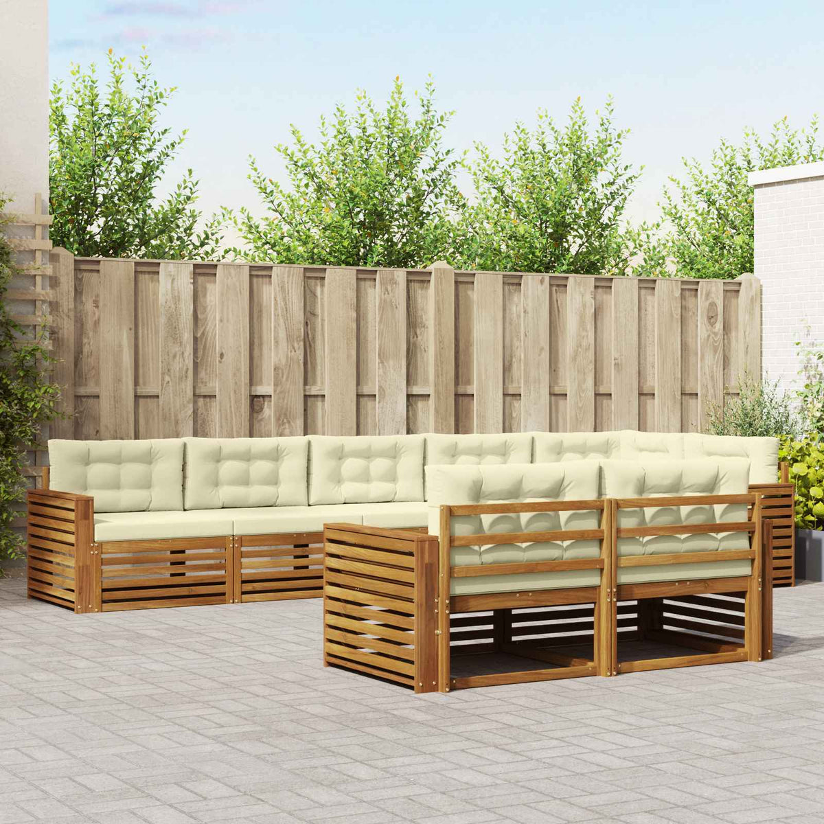 Set vanjskih sofa s jastukom 8 pcs Prirodna i krem
