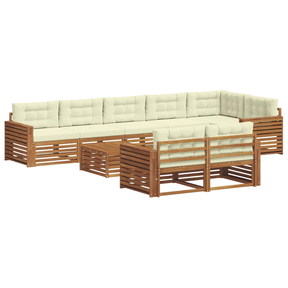 Set vanjskih sofa 9 kom. Prirodna i krem