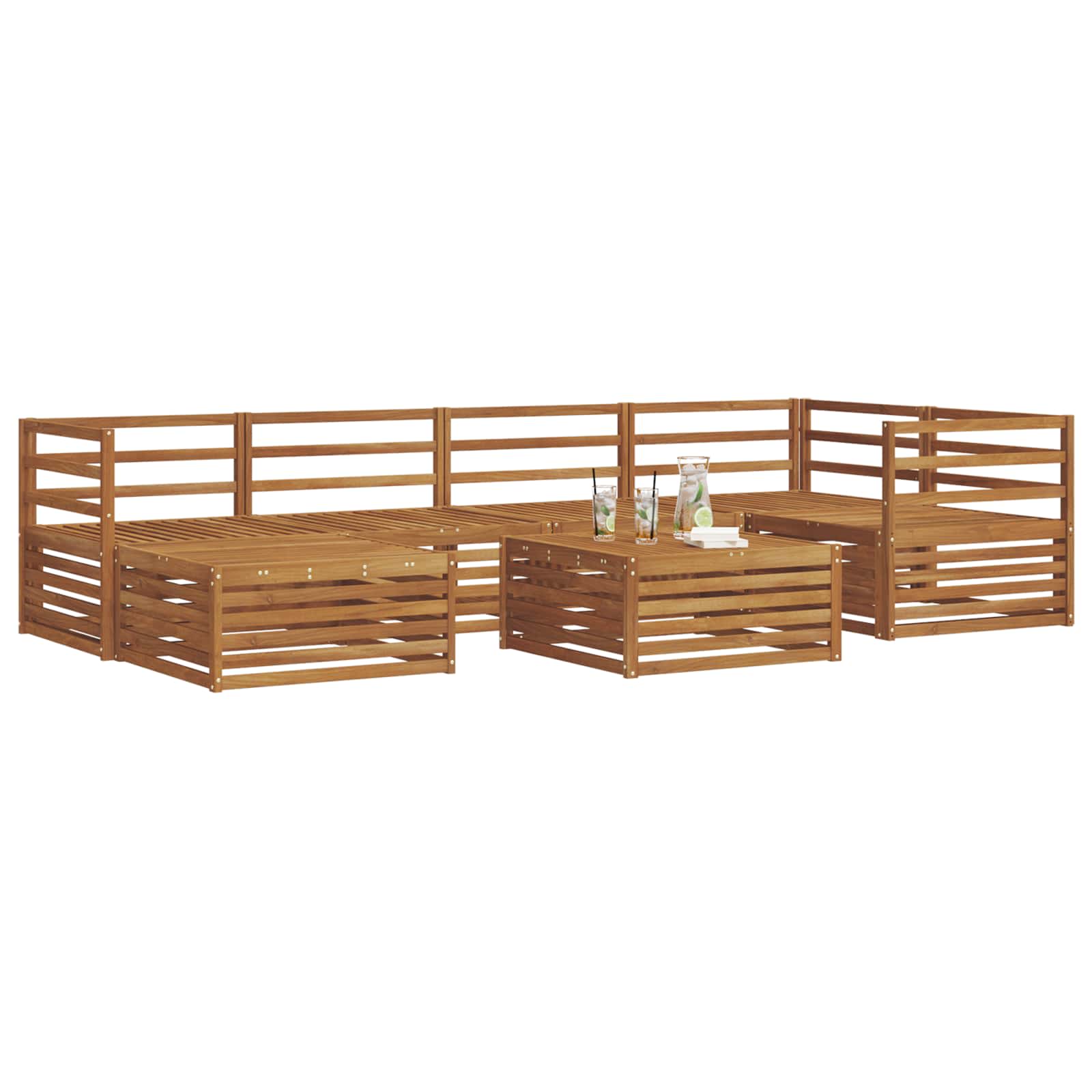 Set vanjskih sofa 7 pcs Prirodna