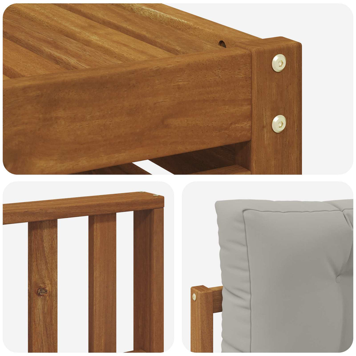 Set vanjskih sofa 7 kom. Prirodna i svijetlo siva