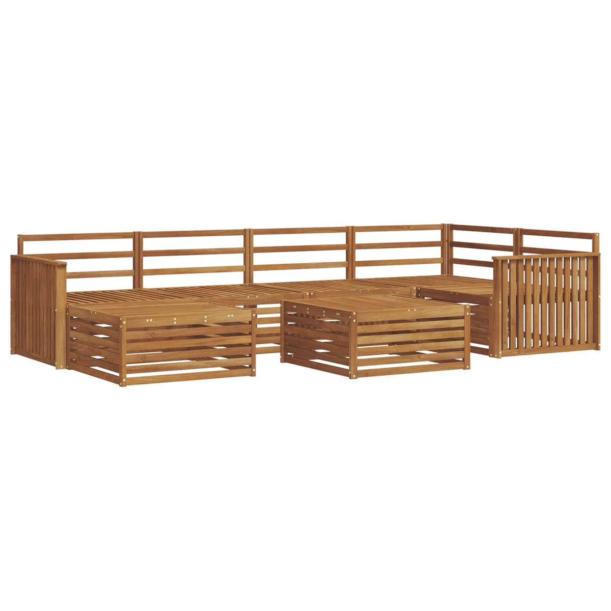 Set vanjskih sofa 7 kom. Prirodna Čvrsto drvo akacije