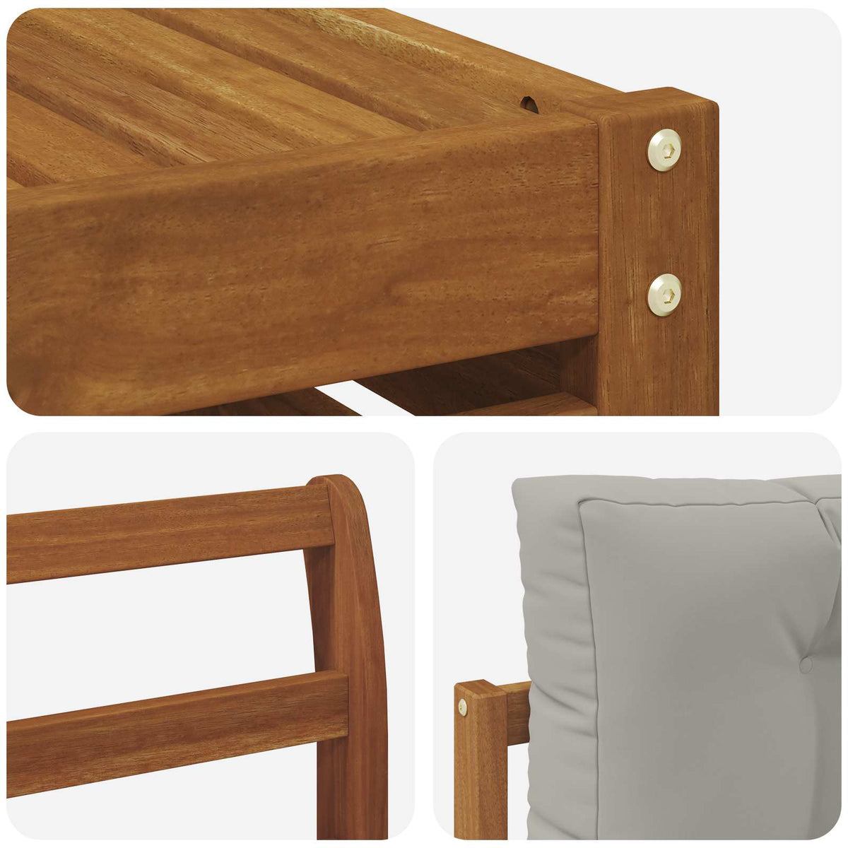 Set vanjskih sofa 7 kom. Prirodna i svijetlo siva