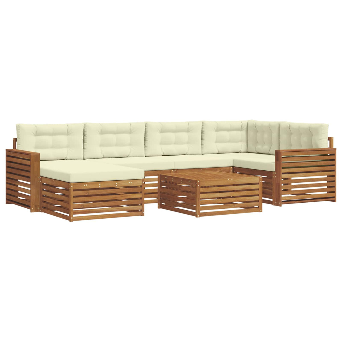 Set vanjskih sofa 7 kom. Prirodna i krem