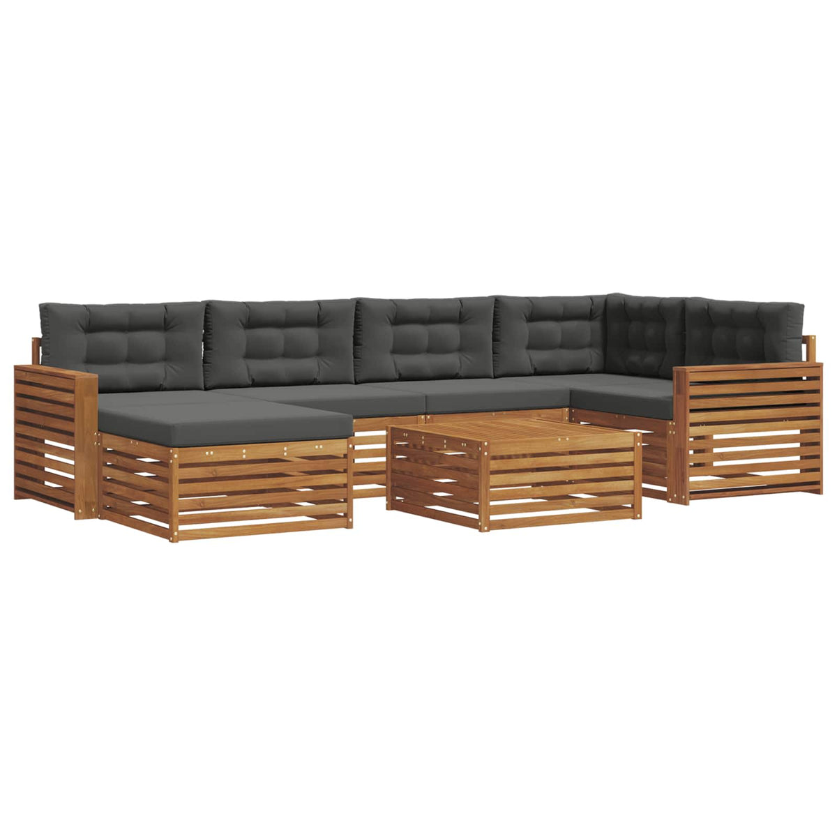 Set vanjskih sofa 7 kom. Prirodna i antracit