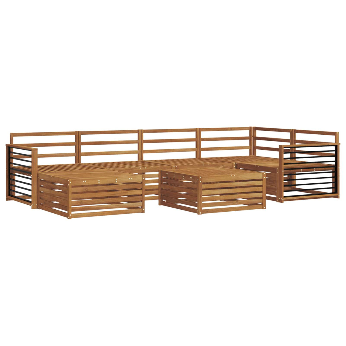 Set vanjskih sofa 7 kom. Prirodna Čvrsto drvo akacije