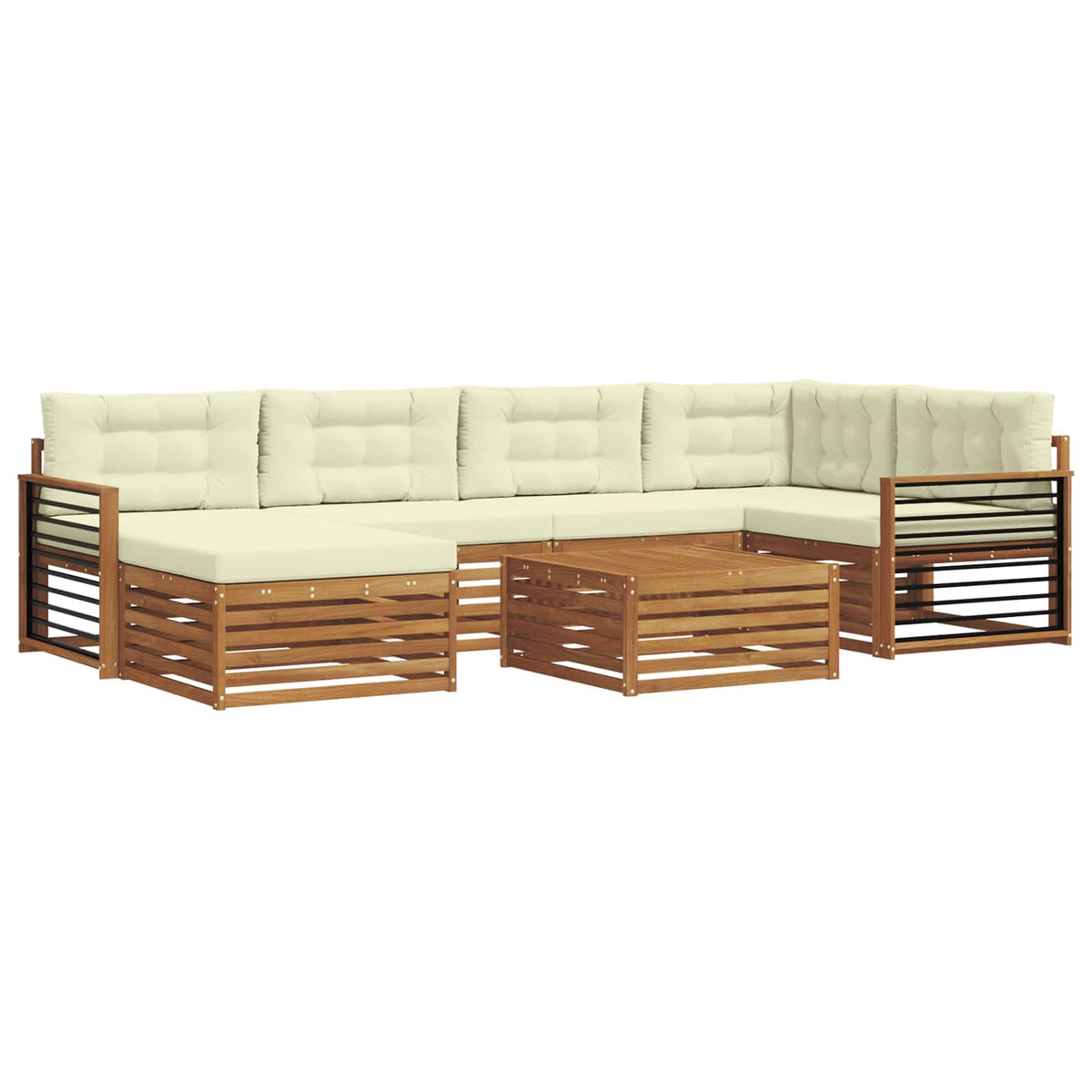 Set vanjskih sofa 7 kom. Prirodna i krem