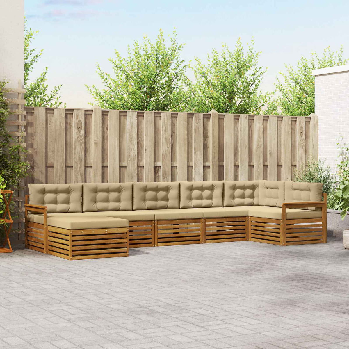 Set vanjskih sofa 7 kom. Prirodna i bež
