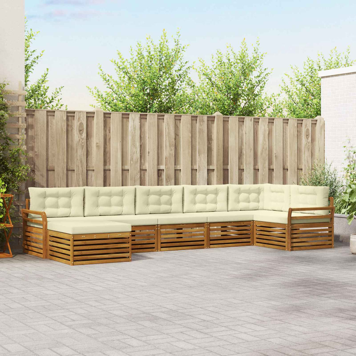 Set vanjskih sofa 7 kom. Prirodna i krem