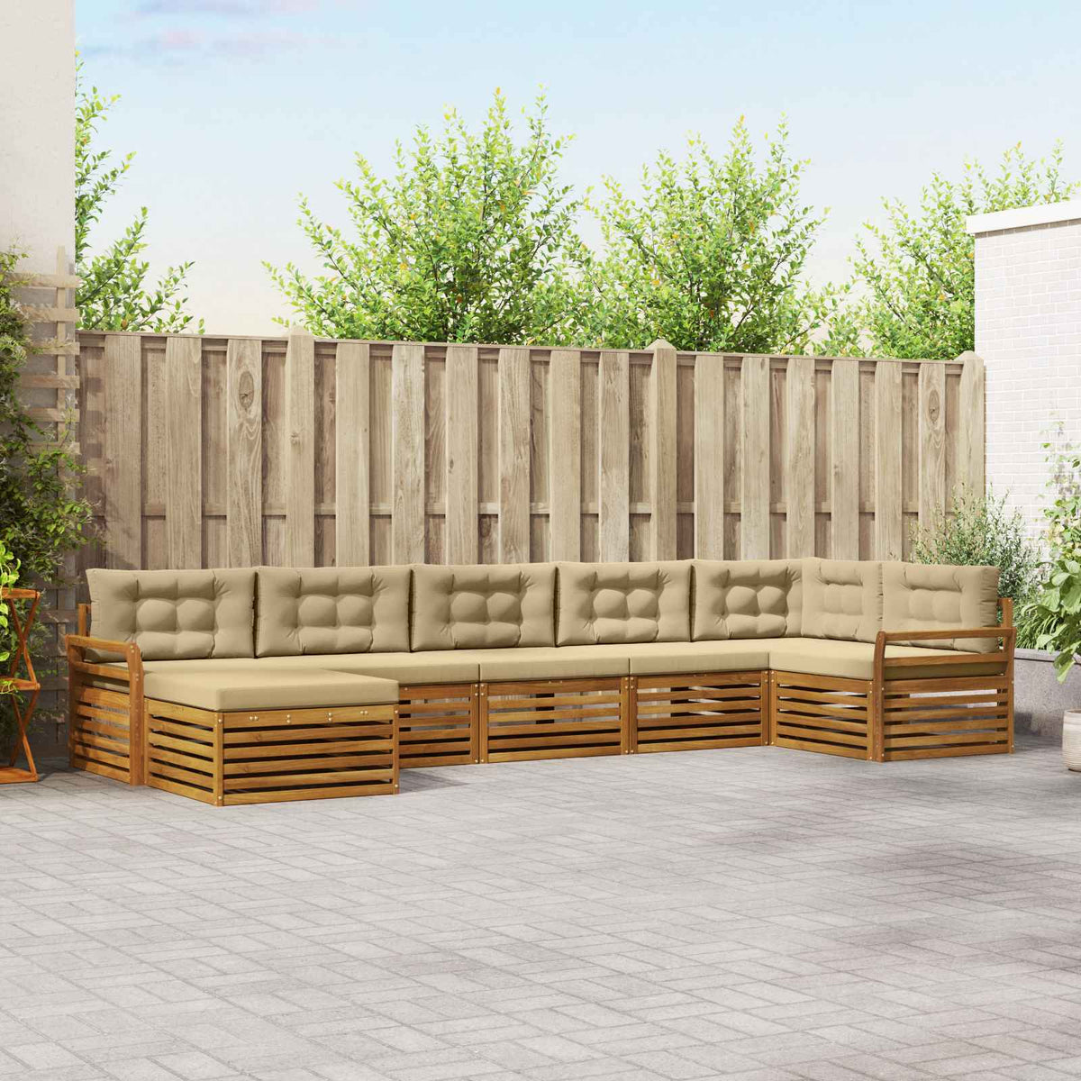 Set vanjskih sofa 7 kom. Prirodna i bež