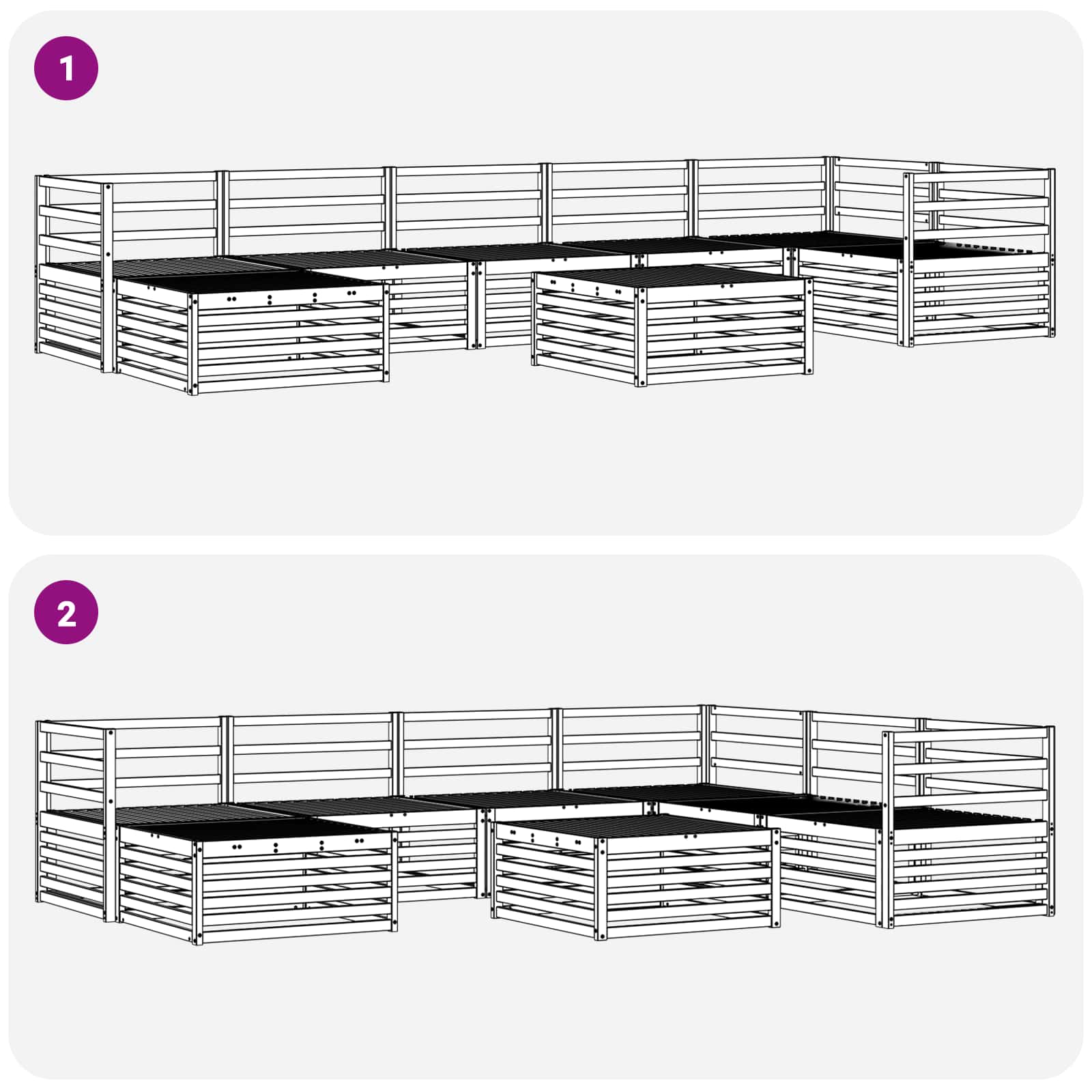 Set vanjskih sofa 8 pcs Prirodna