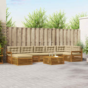 Set vanjskih sofa 8 kom. Prirodna i bež