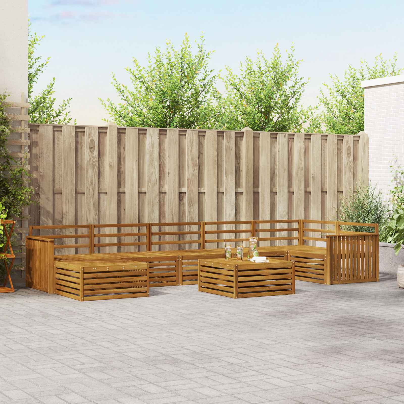 Set vanjskih sofa 8 pcs Prirodna
