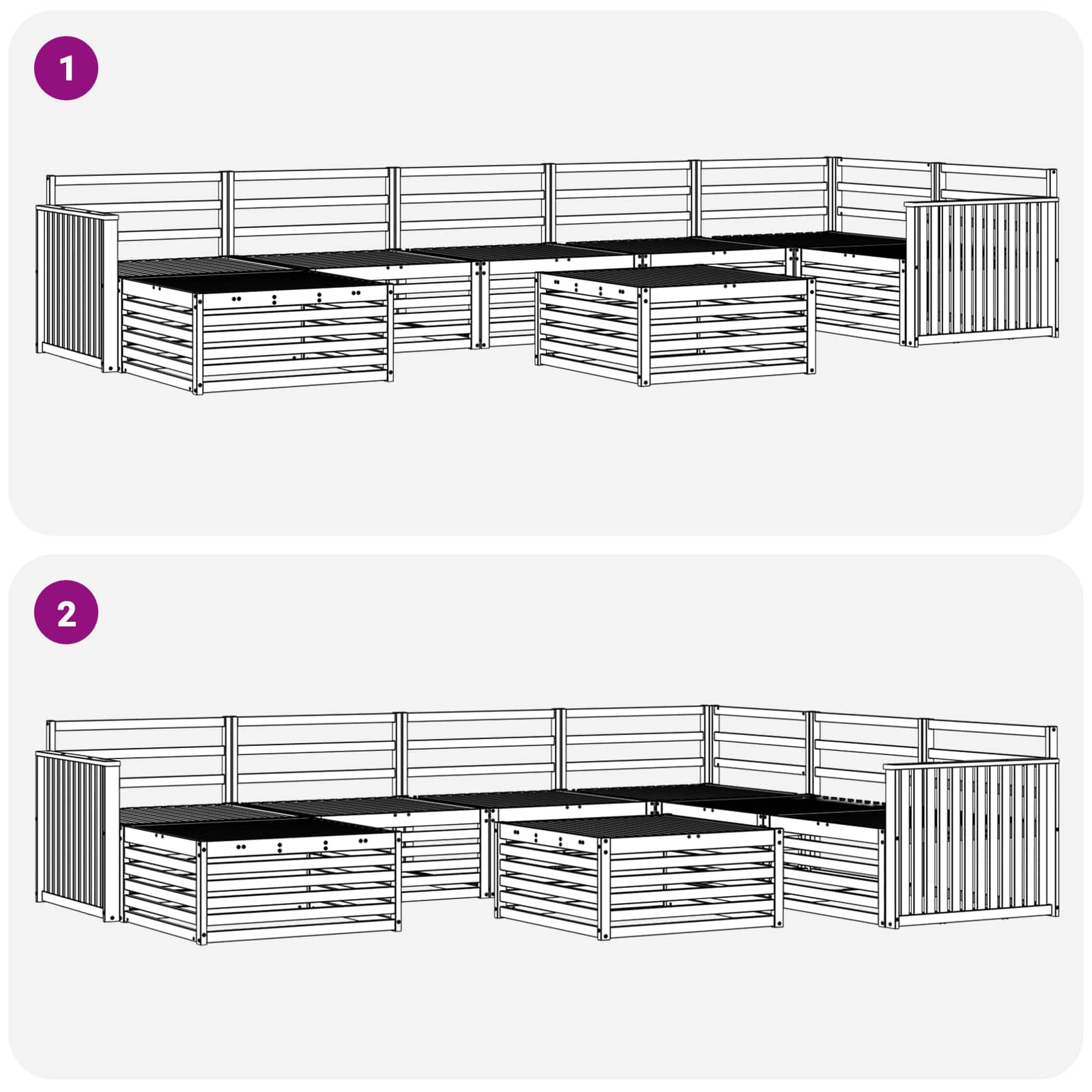 Set vanjskih sofa 8 pcs Prirodna