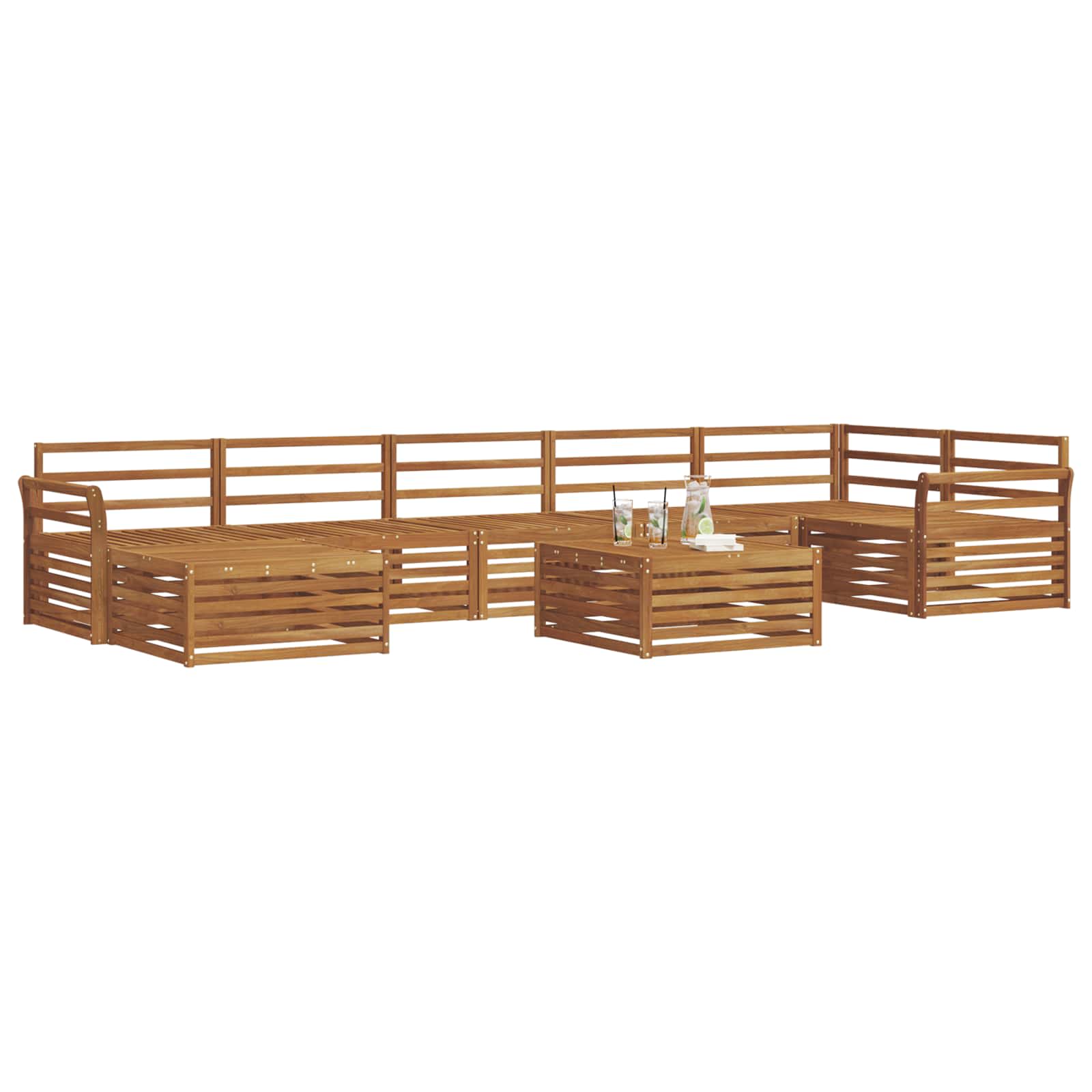 Set vanjskih sofa 8 pcs Prirodna