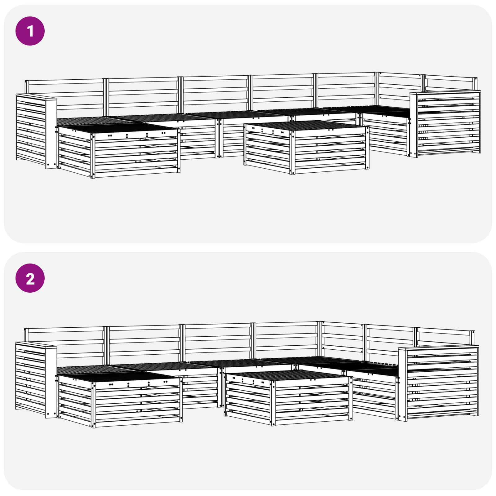 Set vanjskih sofa 8 pcs Prirodna