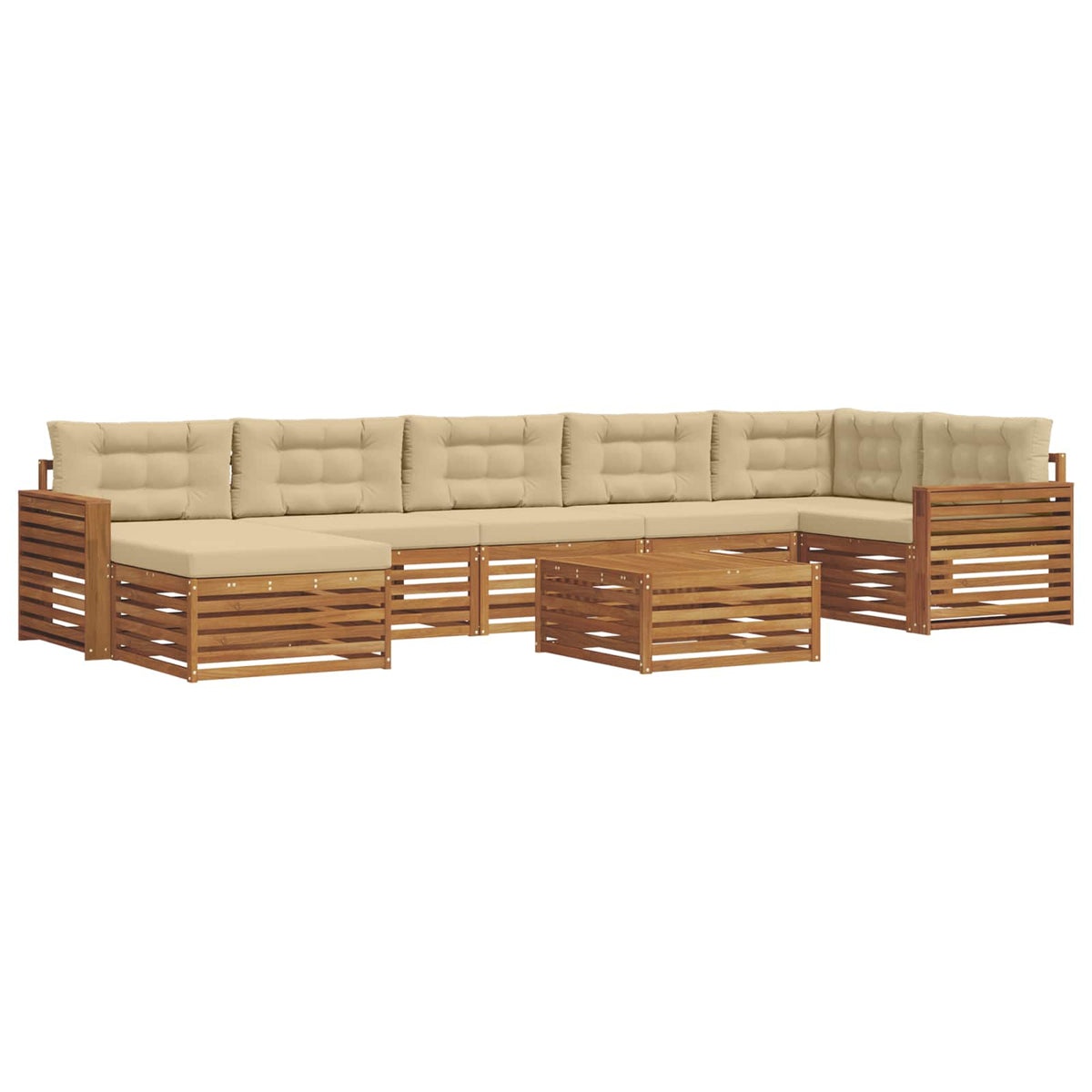 Set vanjskih sofa 8 kom. Prirodna i bež