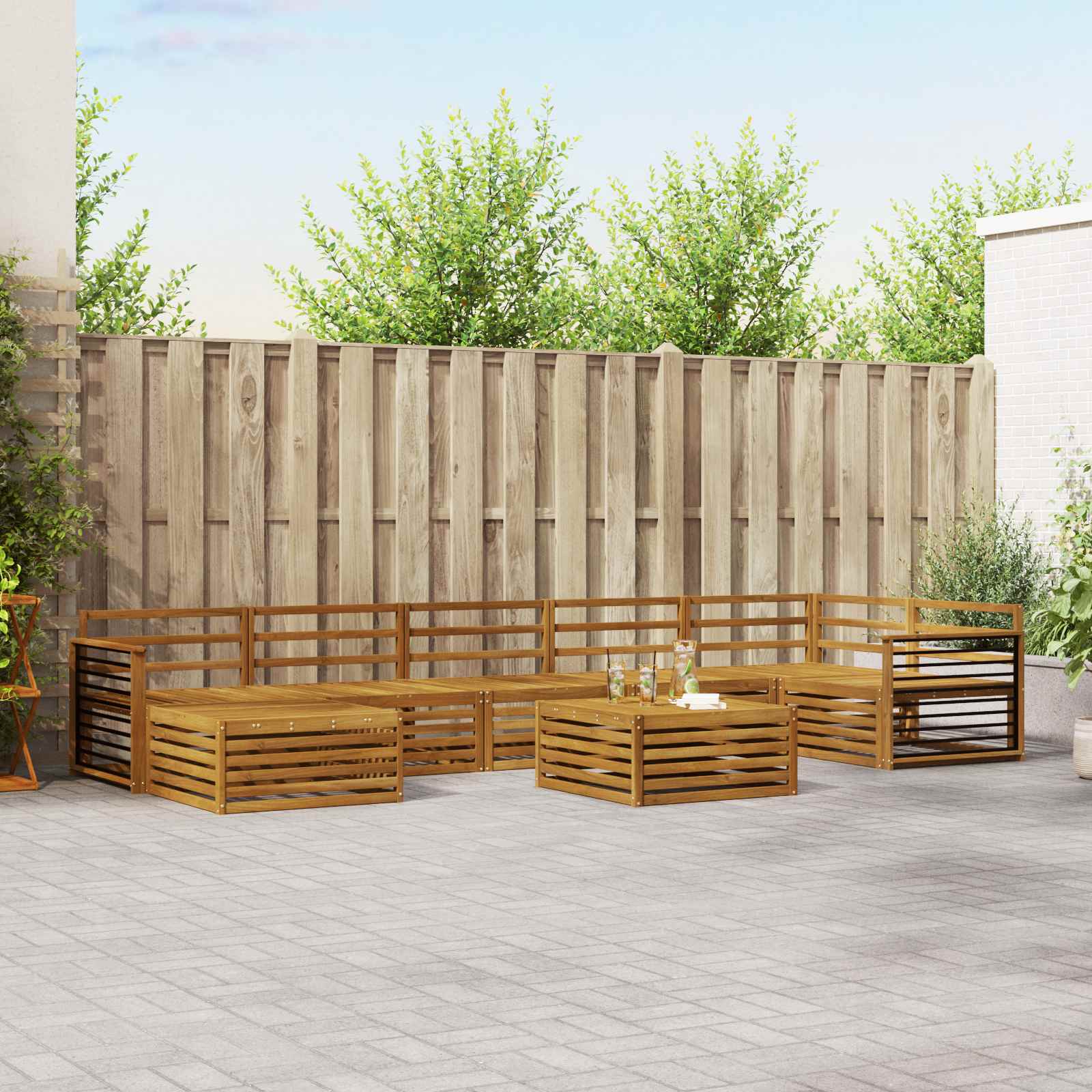 Setovi sofa 8 pcs Prirodna Čvrsto drvo akacije