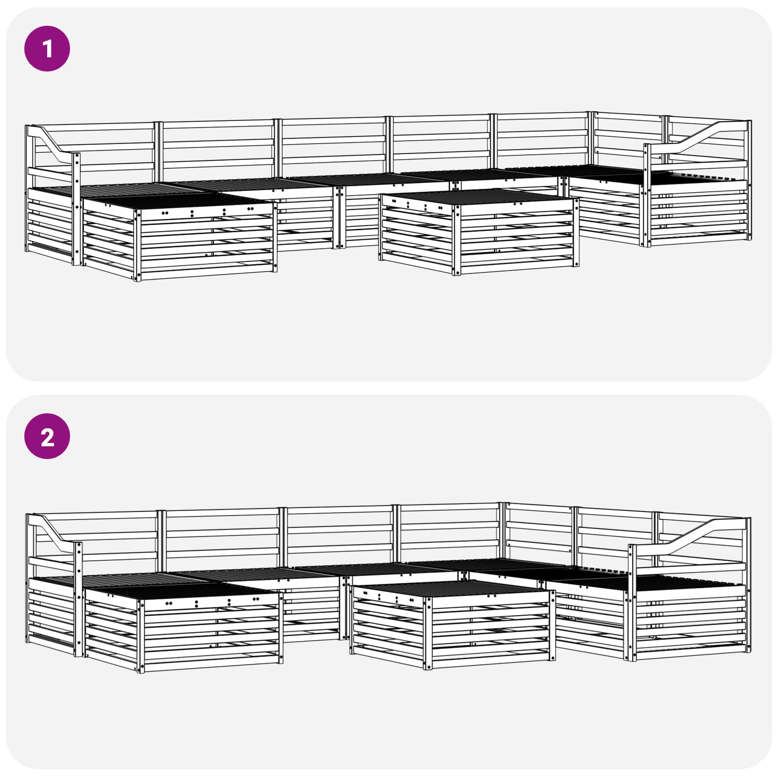 Set vanjskih sofa 8 pcs Prirodna