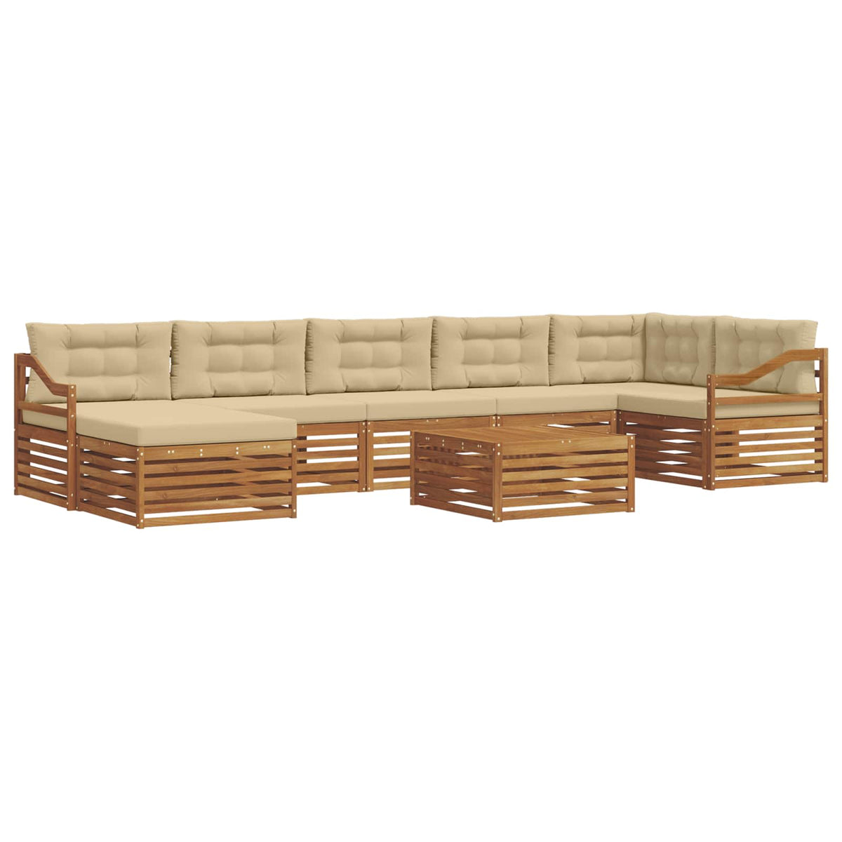 Set vanjskih sofa 8 kom. Prirodna i bež