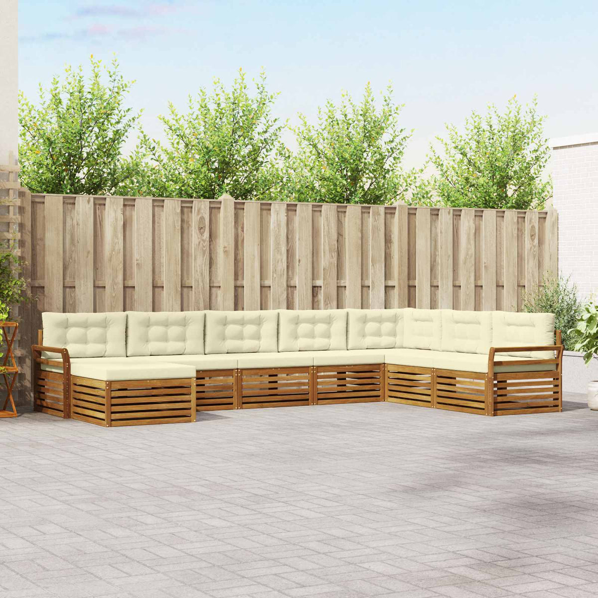 Set vanjskih sofa s jastukom 8 pcs Prirodna i krem