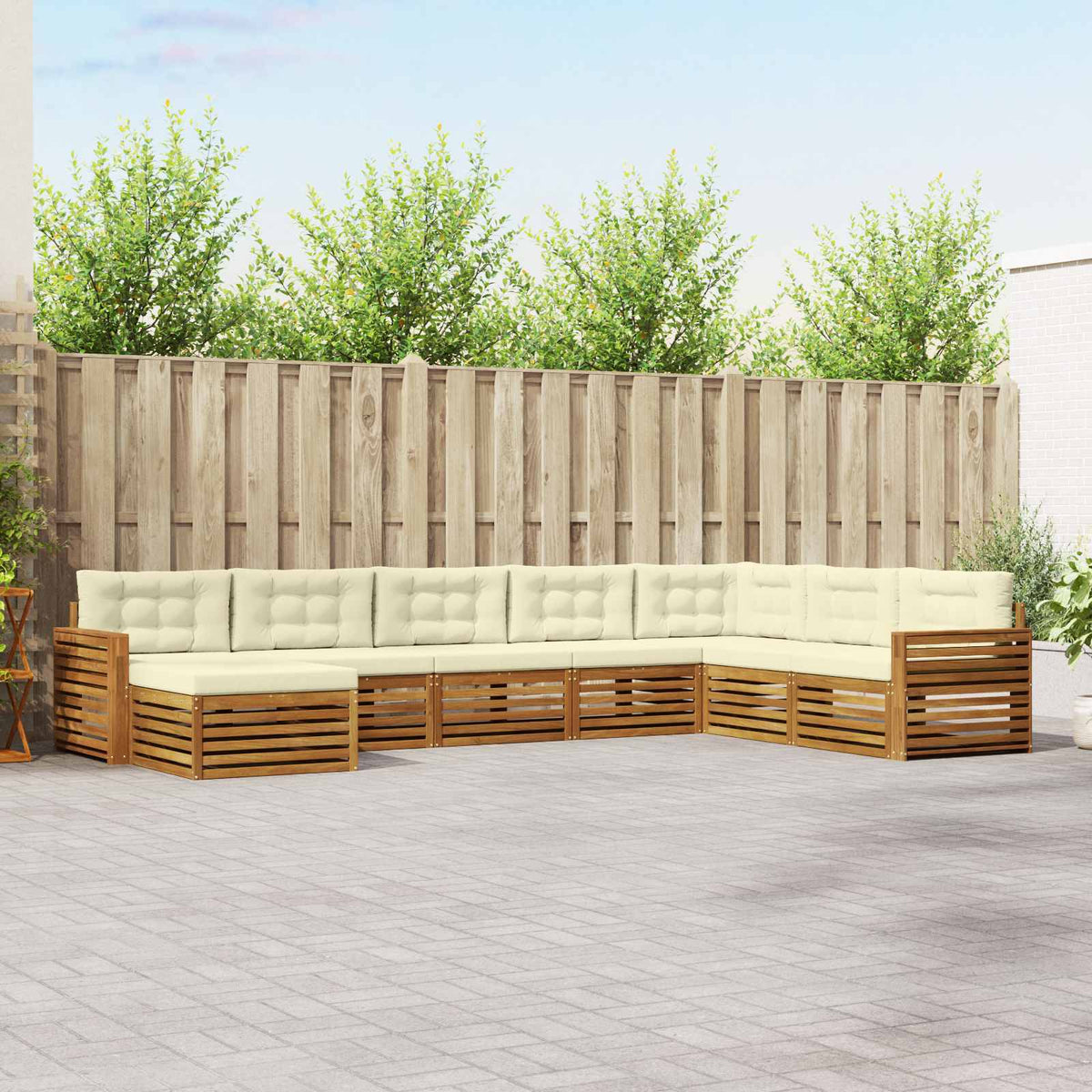 Set vanjskih sofa s jastukom 8 pcs Prirodna i krem