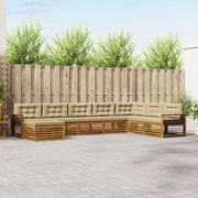 Set vanjskih sofa 8 kom. Prirodna i bež Čvrsto drvo akacije