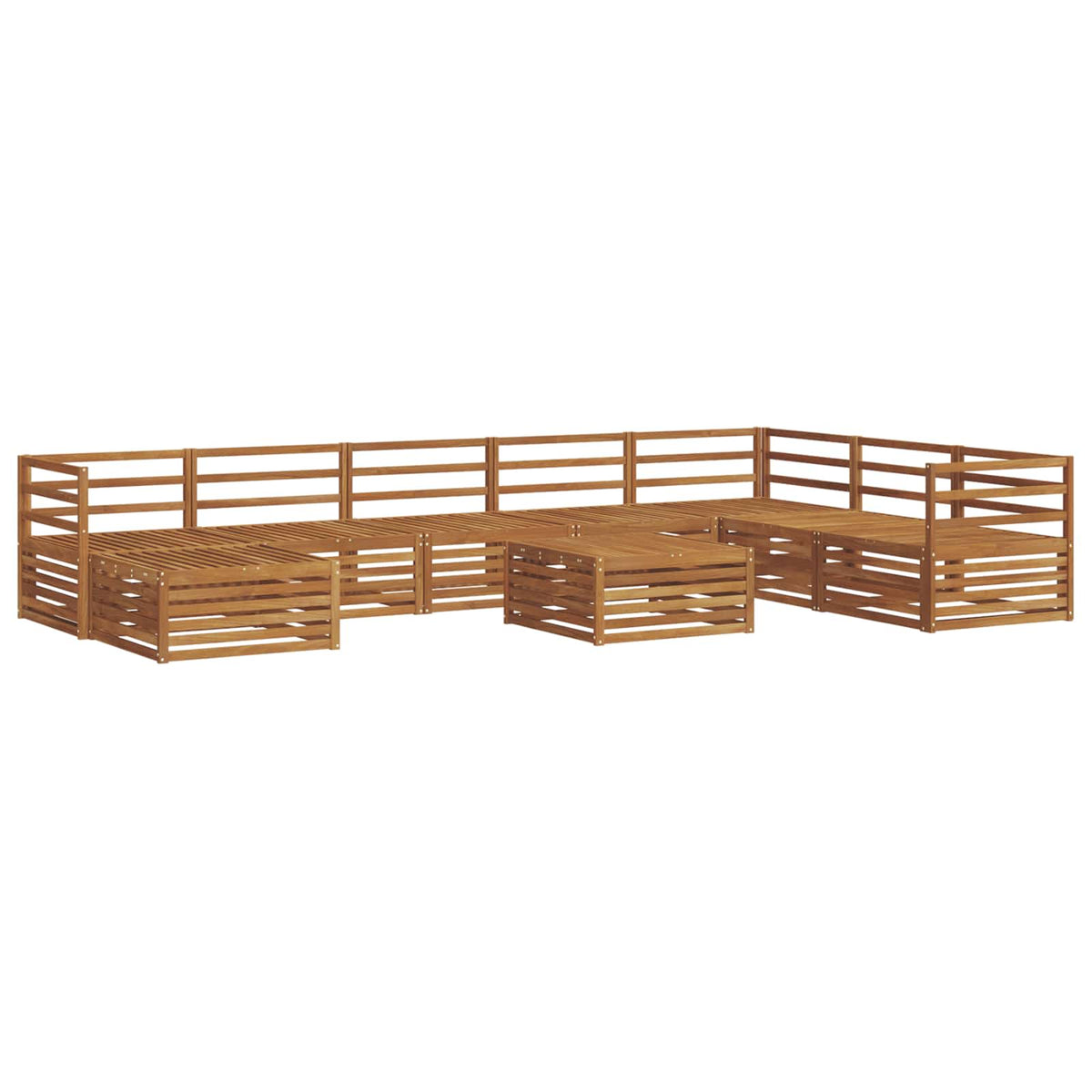 Set vanjskih sofa 9 kom. Prirodna Čvrsto drvo akacije 79 x 79 x 37 cm