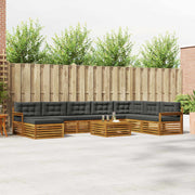 Set vanjskih sofa 9 pcs Prirodna i antracit Čvrsto drvo akacije