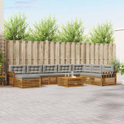 Set vanjskih sofa 9 kom. Prirodna i svijetlo siva
