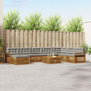 Set vanjskih sofa 9 kom. Prirodna i svijetlo siva