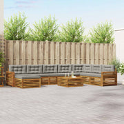 Set vanjskih sofa 9 kom. Prirodna i svijetlo siva