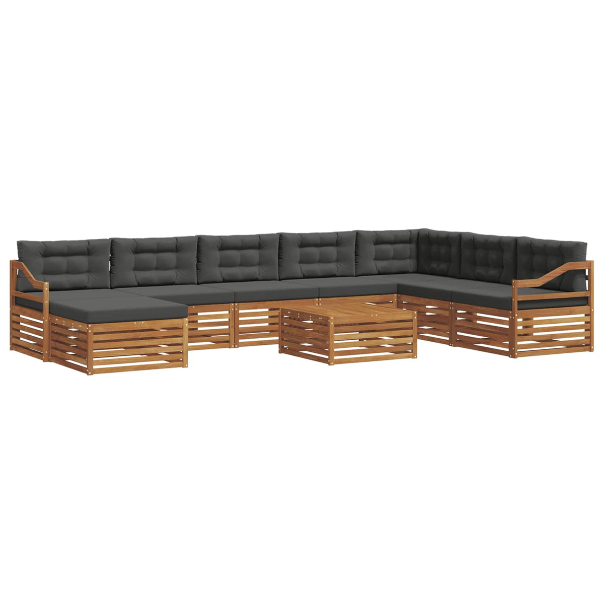 Set vanjskih sofa 9 kom. Prirodna i antracit