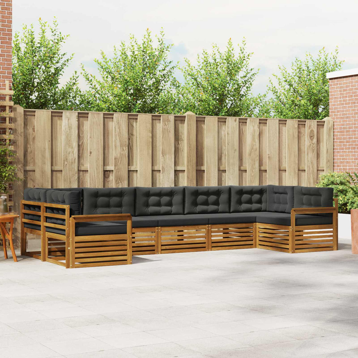 Set vanjskih sofa s jastukom 7 pcs Prirodna i antracit
