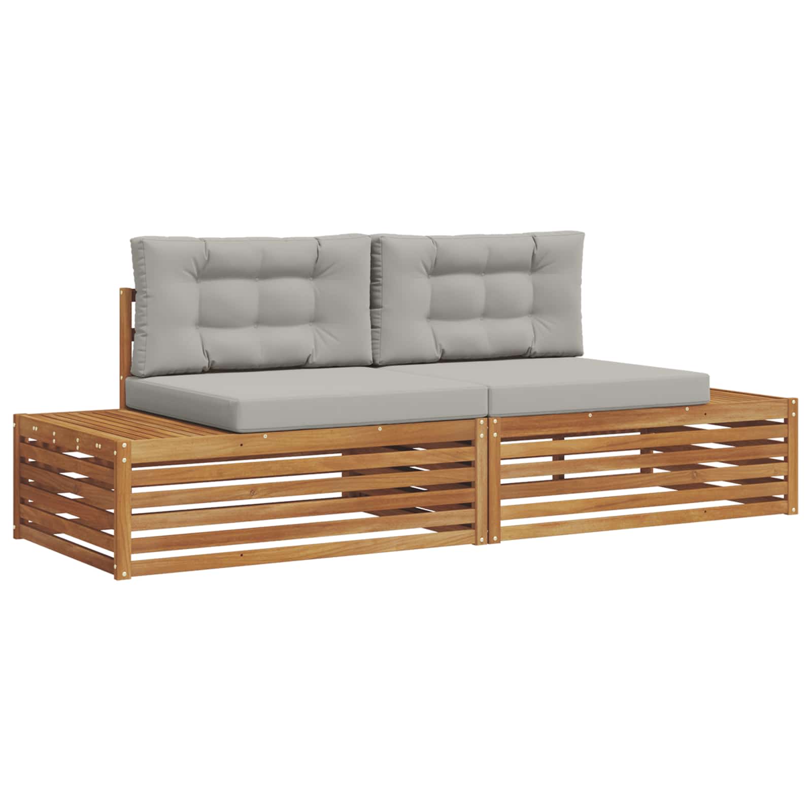 Set vanjskih sofa Prirodna i svijetlo siva 203,5 x 83 x 73 cm