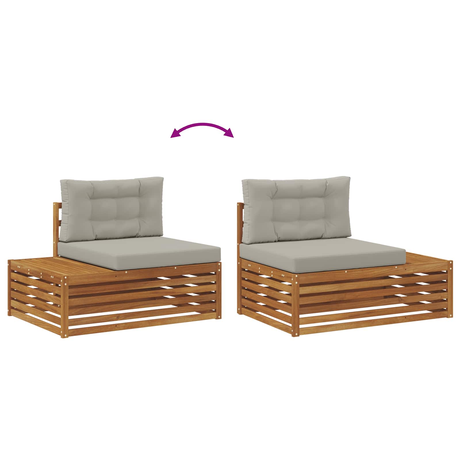 Set vanjskih sofa Prirodna i svijetlo siva 203,5 x 83 x 73 cm