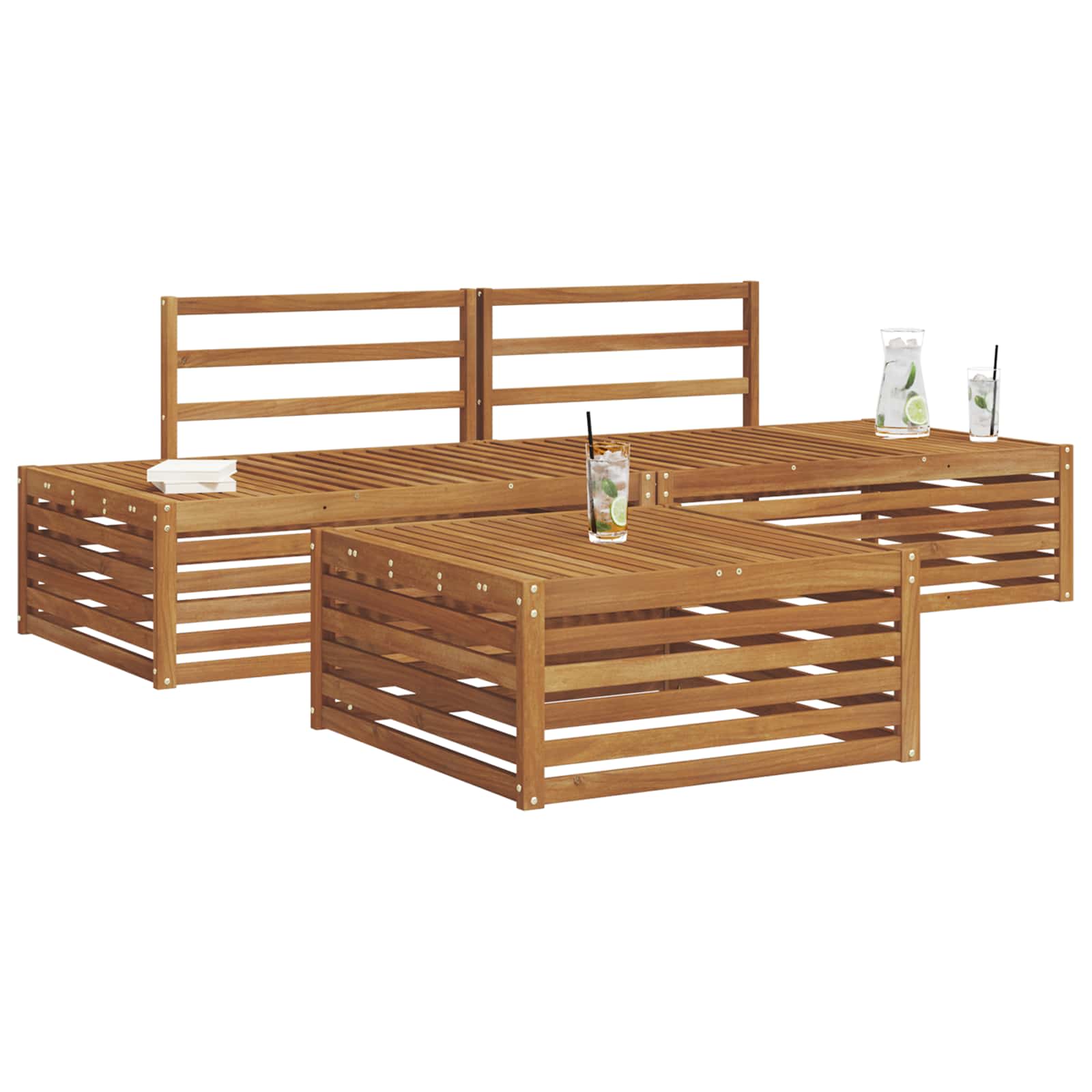 Set vanjskih sofa 3 Komad Prirodna Čvrsto drvo akacije