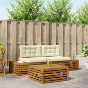 Set vanjskih sofa s jastukom 3 Komad Prirodna i krem