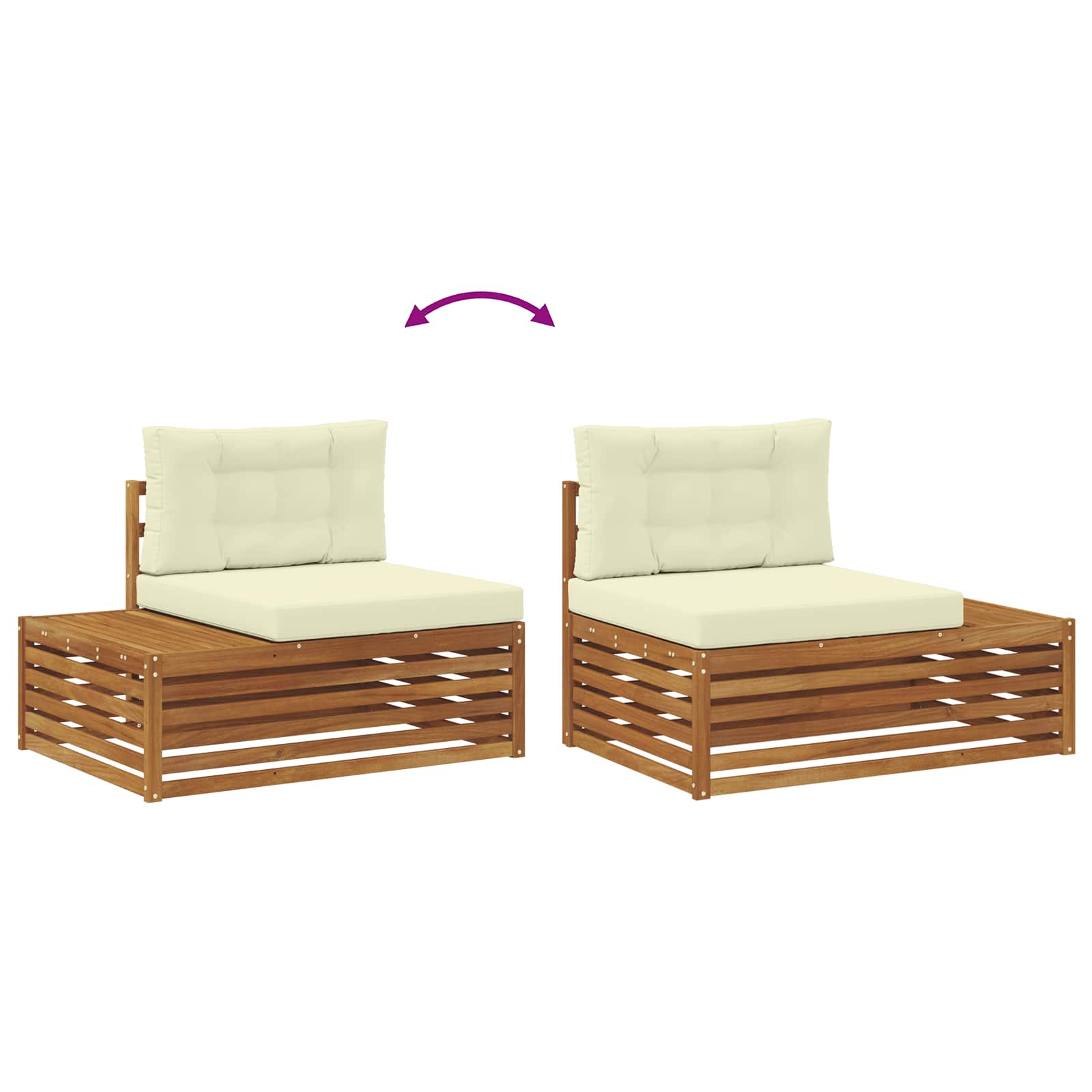 Set vanjskih sofa s jastukom 3 Komad Prirodna i krem