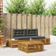 Set vanjskih sofa s jastukom 3 Komad Prirodna i antracit