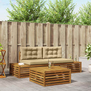 Set vanjskih sofa s jastukom 3 Komad Prirodna i bež